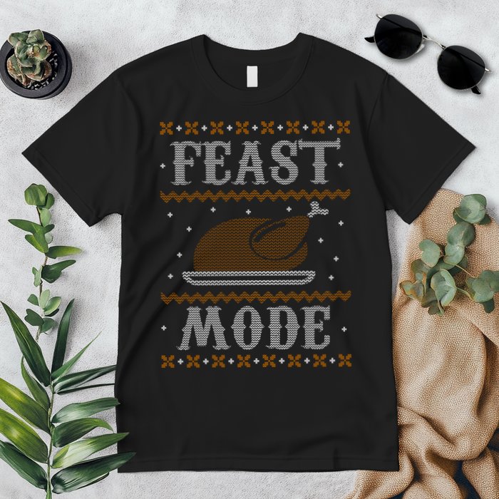 Feast Mode Ugly Sweater Thanksgiving Dinner Premium T-Shirt