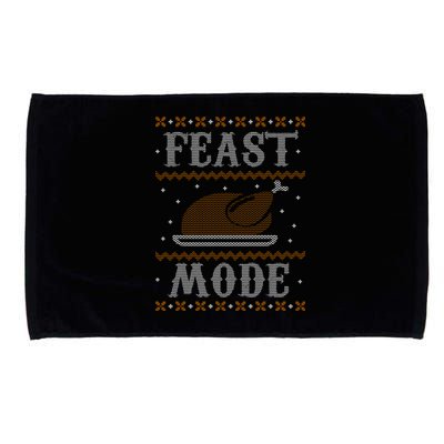 Feast Mode Ugly Sweater Thanksgiving Dinner Microfiber Hand Towel