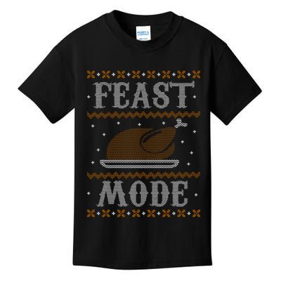 Feast Mode Ugly Sweater Thanksgiving Dinner Kids T-Shirt