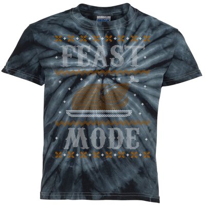 Feast Mode Ugly Sweater Thanksgiving Dinner Kids Tie-Dye T-Shirt