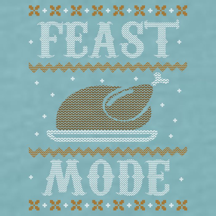 Feast Mode Ugly Sweater Thanksgiving Dinner Sueded Cloud Jersey T-Shirt