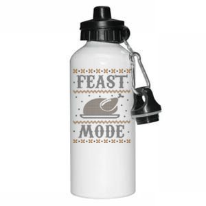 Feast Mode Ugly Sweater Thanksgiving Dinner Aluminum Water Bottle 