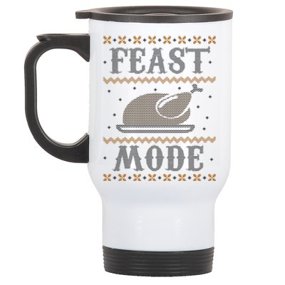 Feast Mode Ugly Sweater Thanksgiving Dinner Stainless Steel Travel Mug