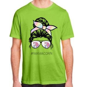 Funny Mamacorn Unicorn Costume Mom Messy Hair Bun Mother Day Adult ChromaSoft Performance T-Shirt