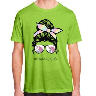 Funny Mamacorn Unicorn Costume Mom Messy Hair Bun Mother Day Adult ChromaSoft Performance T-Shirt