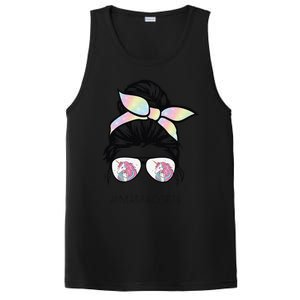 Funny Mamacorn Unicorn Costume Mom Messy Hair Bun Mother Day PosiCharge Competitor Tank