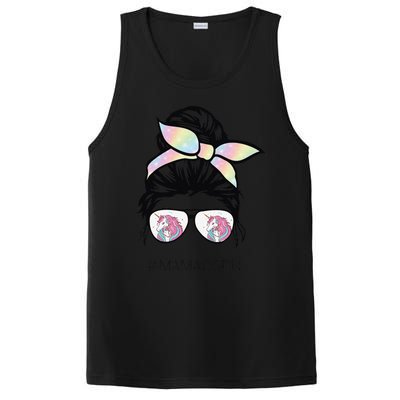 Funny Mamacorn Unicorn Costume Mom Messy Hair Bun Mother Day PosiCharge Competitor Tank