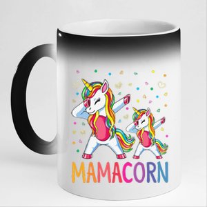 Funny Mamacorn Unicorn Costume Mom MotherS Day 11oz Black Color Changing Mug