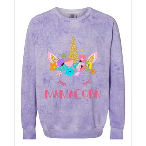 Funny Mamacorn Unicorn Costume Mom MotherS Day Colorblast Crewneck Sweatshirt