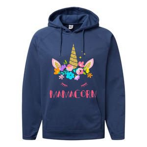 Funny Mamacorn Unicorn Costume Mom MotherS Day Performance Fleece Hoodie