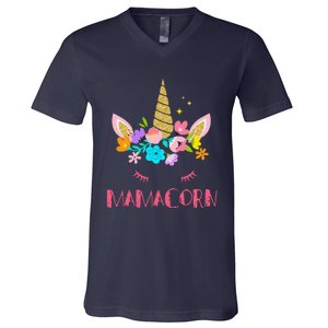 Funny Mamacorn Unicorn Costume Mom MotherS Day V-Neck T-Shirt