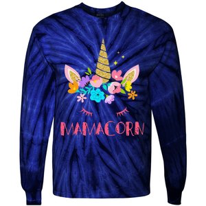 Funny Mamacorn Unicorn Costume Mom MotherS Day Tie-Dye Long Sleeve Shirt