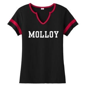 Funny Molloy University Ladies Halftime Notch Neck Tee