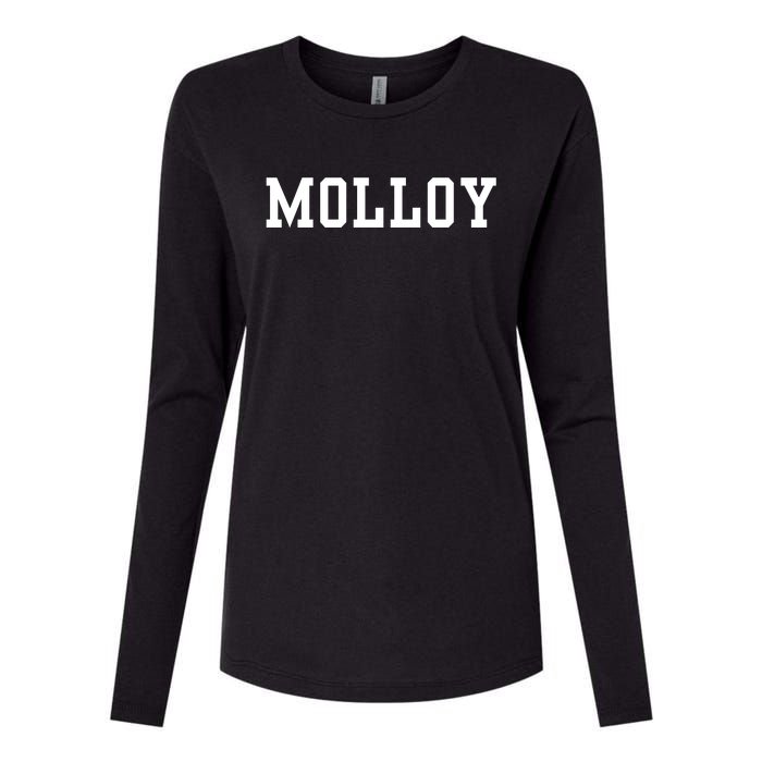 Funny Molloy University Womens Cotton Relaxed Long Sleeve T-Shirt