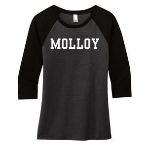 Funny Molloy University Women's Tri-Blend 3/4-Sleeve Raglan Shirt