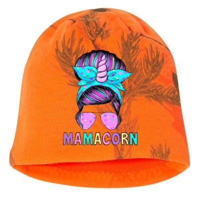 Funny Mamacorn Unicorn Messy Bun Mom MotherS Day Kati - Camo Knit Beanie