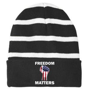 Freedom Matters USA American Fist Striped Beanie with Solid Band