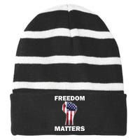 Freedom Matters USA American Fist Striped Beanie with Solid Band