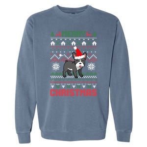 Funny Merry Ugly Christmas French Bulldog Santa Hat Gift Garment-Dyed Sweatshirt