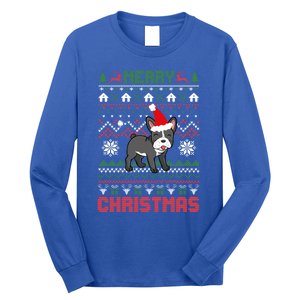 Funny Merry Ugly Christmas French Bulldog Santa Hat Gift Long Sleeve Shirt