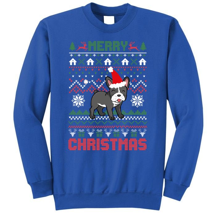 Funny Merry Ugly Christmas French Bulldog Santa Hat Gift Sweatshirt