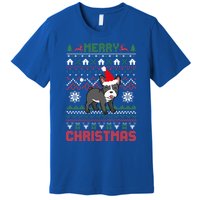 Funny Merry Ugly Christmas French Bulldog Santa Hat Gift Premium T-Shirt