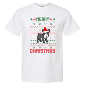 Funny Merry Ugly Christmas French Bulldog Santa Hat Gift Garment-Dyed Heavyweight T-Shirt