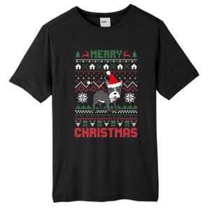 Funny Merry Ugly Christmas Sweater French Bulldog Santa Hat Gift Tall Fusion ChromaSoft Performance T-Shirt