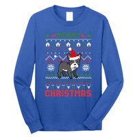 Funny Merry Ugly Christmas Sweater French Bulldog Santa Hat Gift Long Sleeve Shirt