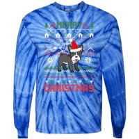 Funny Merry Ugly Christmas Sweater French Bulldog Santa Hat Gift Tie-Dye Long Sleeve Shirt