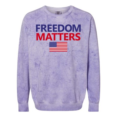 Freedom Matters USA Flag Colorblast Crewneck Sweatshirt