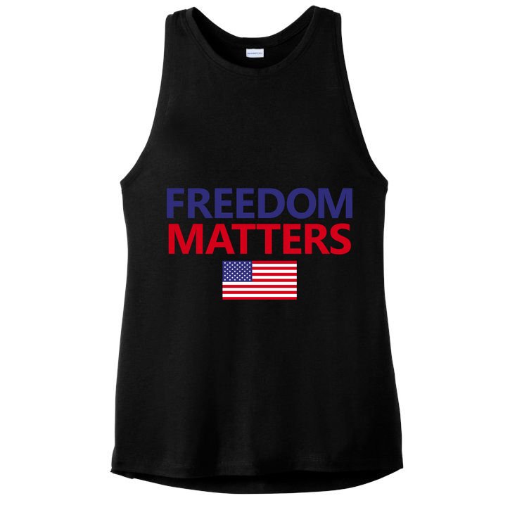 Freedom Matters USA Flag Ladies PosiCharge Tri-Blend Wicking Tank
