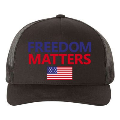 Freedom Matters USA Flag Yupoong Adult 5-Panel Trucker Hat