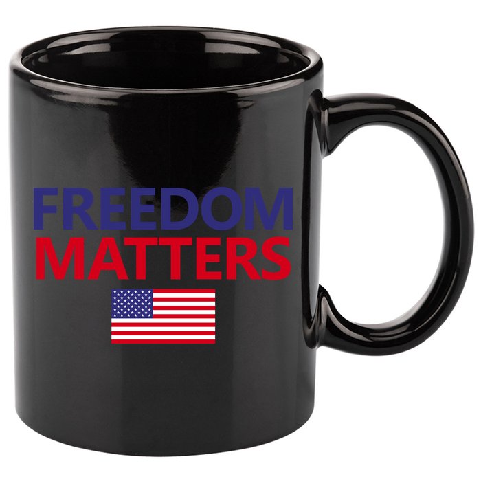 Freedom Matters USA Flag 11oz C Handle Ceramic Mug