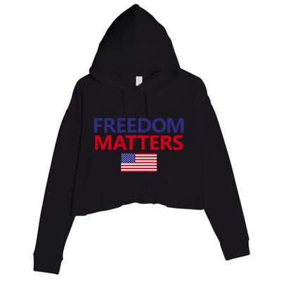 Freedom Matters USA Flag Crop Fleece Hoodie