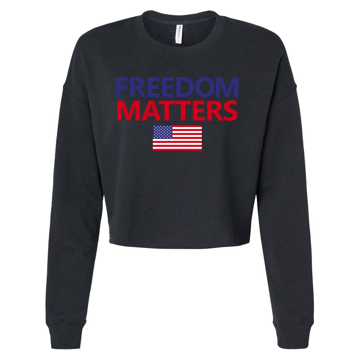 Freedom Matters USA Flag Cropped Pullover Crew