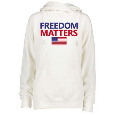 Freedom Matters USA Flag Womens Funnel Neck Pullover Hood