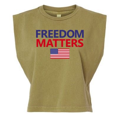 Freedom Matters USA Flag Garment-Dyed Women's Muscle Tee