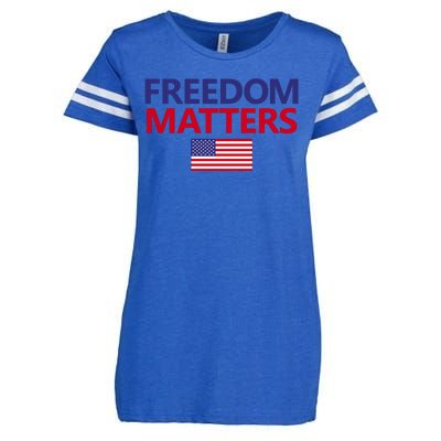 Freedom Matters USA Flag Enza Ladies Jersey Football T-Shirt