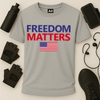 Freedom Matters USA Flag Cooling Performance Crew T-Shirt