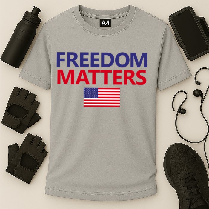 Freedom Matters USA Flag Cooling Performance Crew T-Shirt