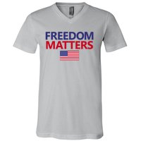 Freedom Matters USA Flag V-Neck T-Shirt