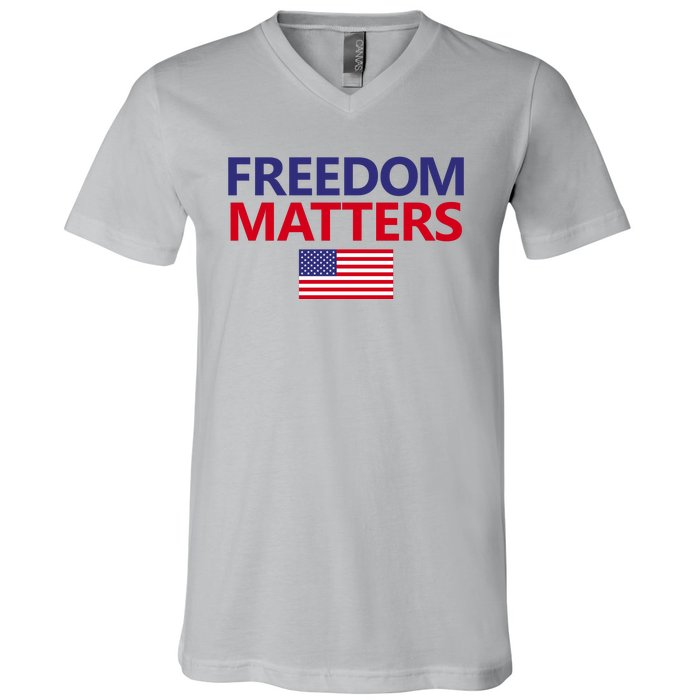 Freedom Matters USA Flag V-Neck T-Shirt