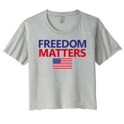 Freedom Matters USA Flag Women's Crop Top Tee