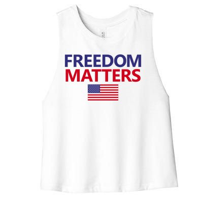 Freedom Matters USA Flag Women's Racerback Cropped Tank