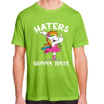 Funny Magical Unicorn Middle Finger Haters Gonna Hate Gift Adult ChromaSoft Performance T-Shirt