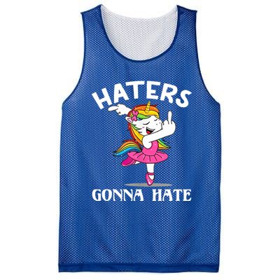 Funny Magical Unicorn Middle Finger Haters Gonna Hate Gift Mesh Reversible Basketball Jersey Tank