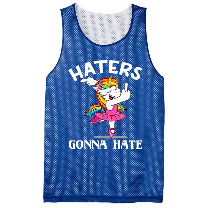 Funny Magical Unicorn Middle Finger Haters Gonna Hate Gift Mesh Reversible Basketball Jersey Tank