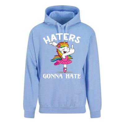 Funny Magical Unicorn Middle Finger Haters Gonna Hate Gift Unisex Surf Hoodie