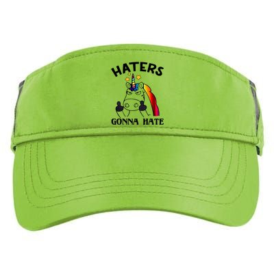 Funny Magical Unicorn Middle Finger Haters Gonna Hate Gift Adult Drive Performance Visor